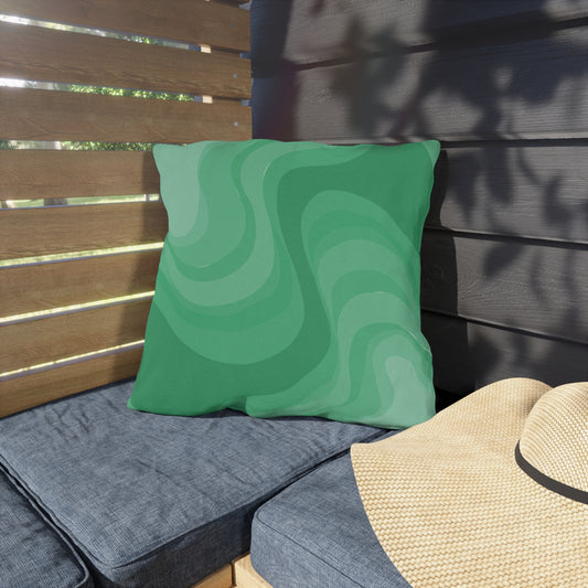 Mint Green Wavey 18" x 18" Outdoor Pillow
