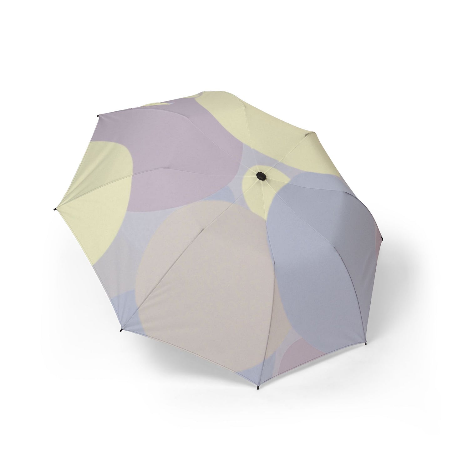 Pastel Soft Blue and Soft White Patches Foldable Umbrella - Compact & Chic