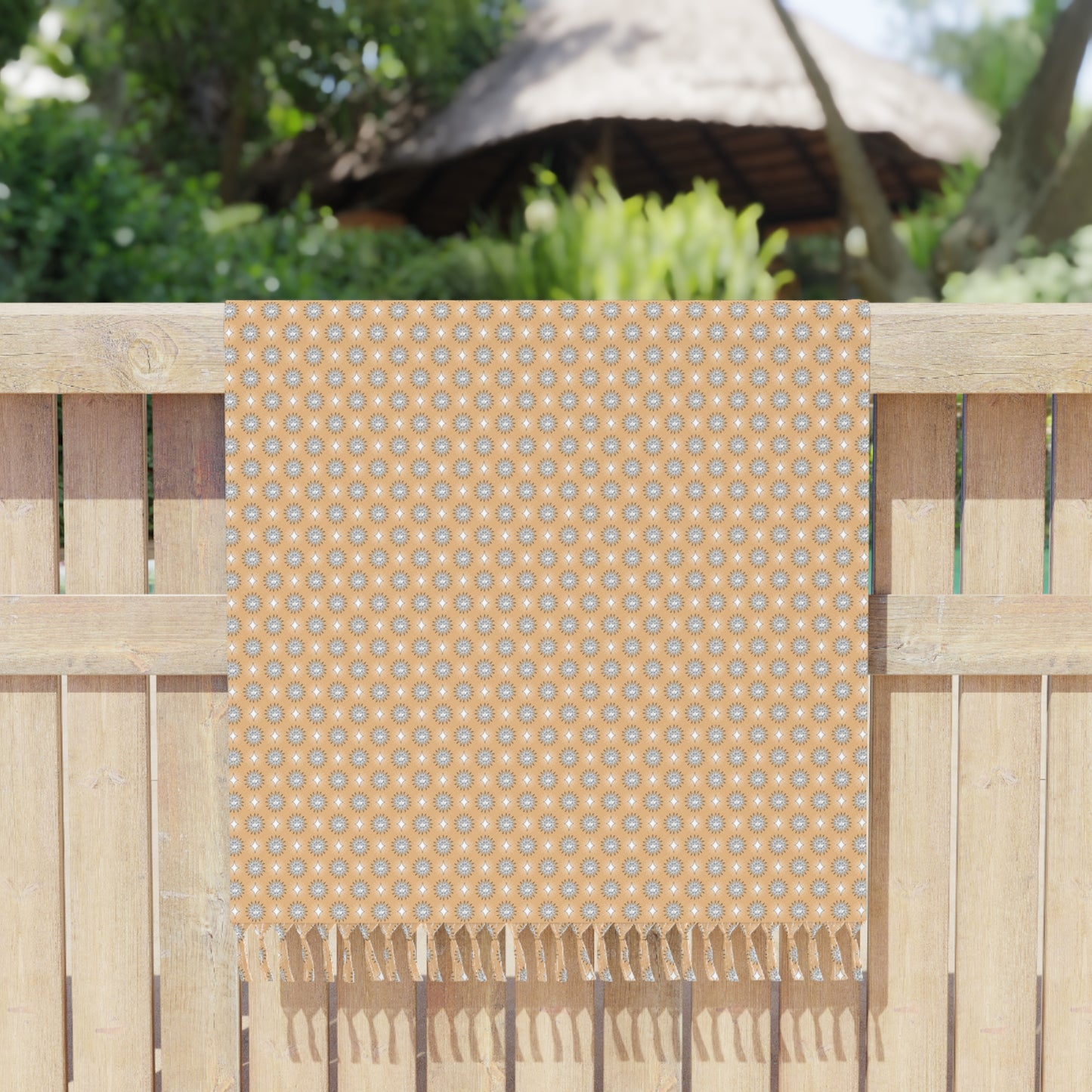 Tan Sunset Star-crossed Bodies Boho Beach Cloth, 38" × 81"