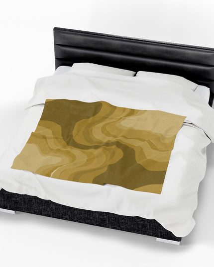 Brown Wavey Velveteen Plush Blanket, 50" x 60"