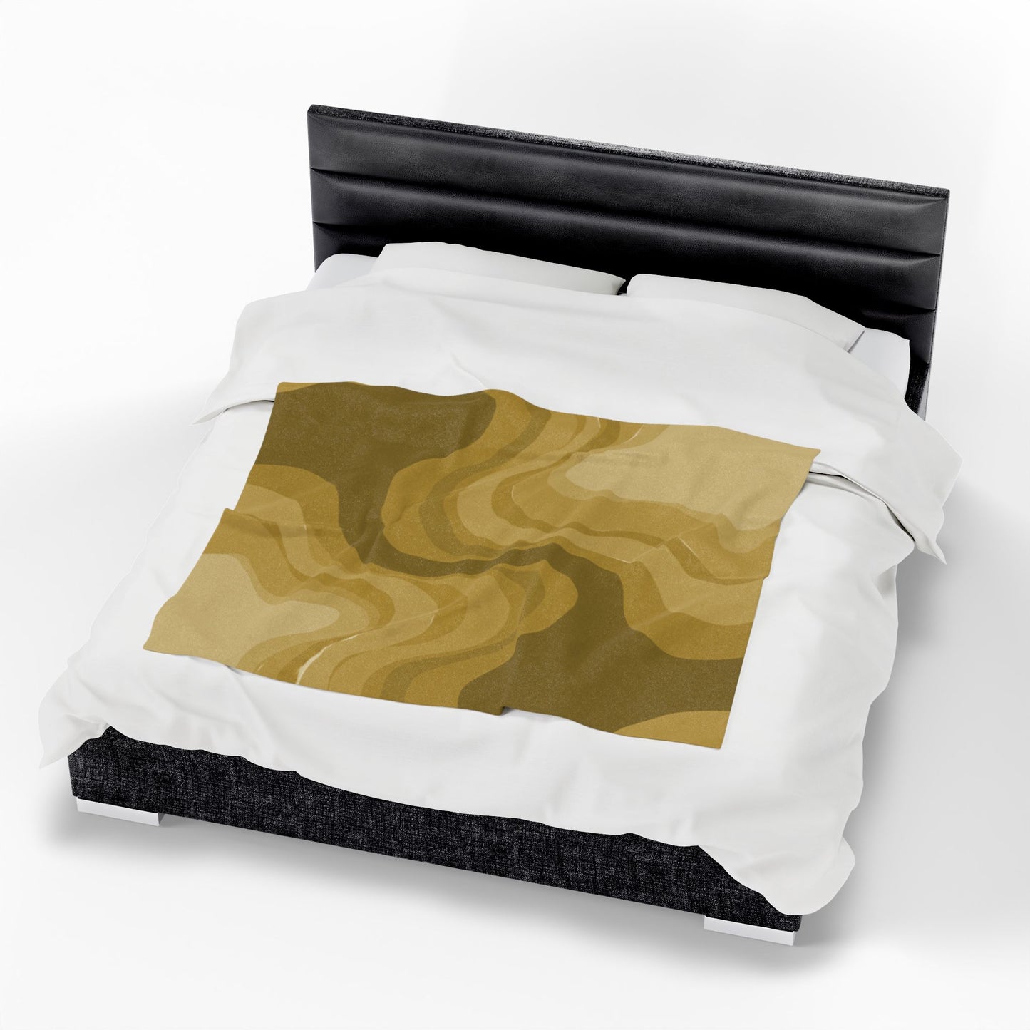 Brown Wavey Velveteen Plush Blanket, 50" x 60"