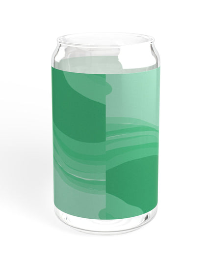 Mint Green Wavey Sipper Glass, 16oz