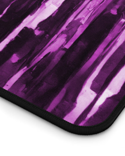 Striped Powder Lavender 16" x 32" Desk Mat