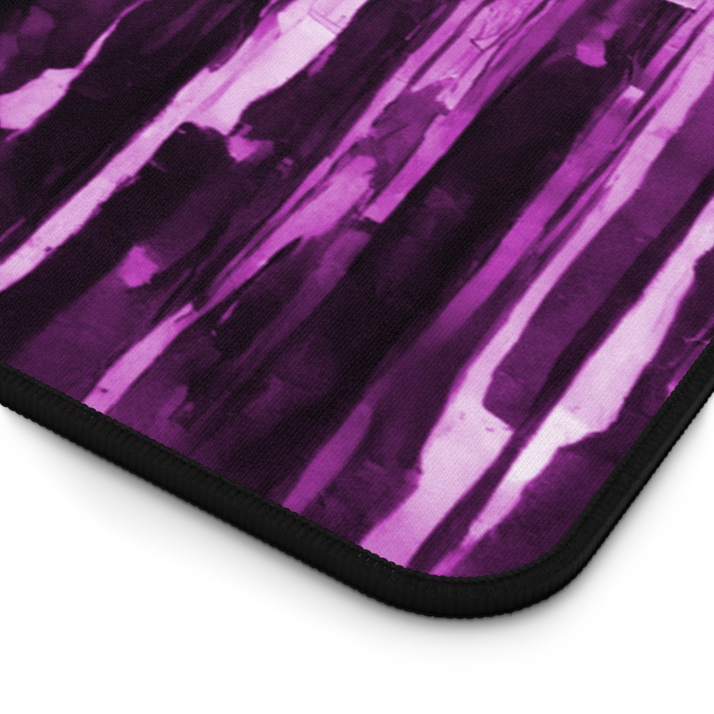 Striped Powder Lavender 16" x 32" Desk Mat