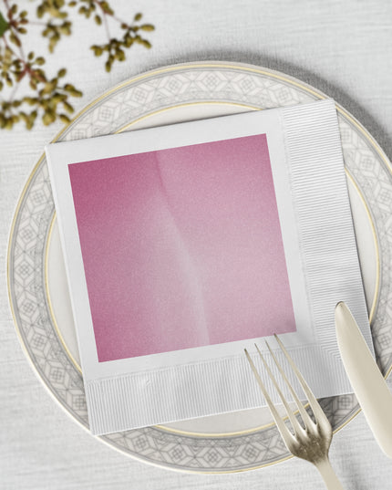 Pinky Blush Fade White Coined Napkins, 6.5" x 6.5"