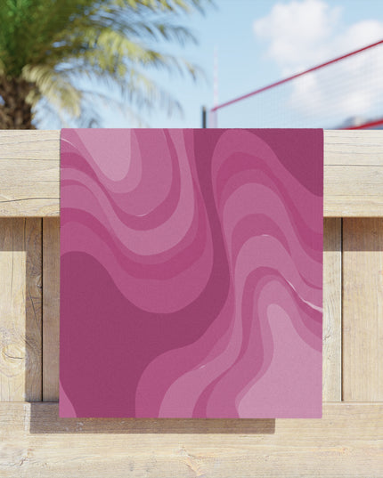 Pinky Mauve Wavey Beach Towel, 18" x 27"