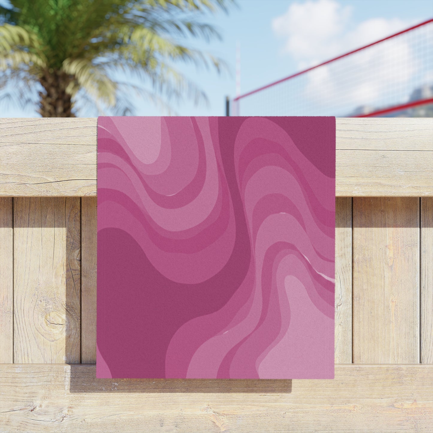 Pinky Mauve Wavey Beach Towel, 18" x 27"
