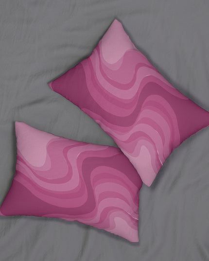 Pinky Mauve Wavey Spun Polyester Lumbar Pillow, 20" x 14"