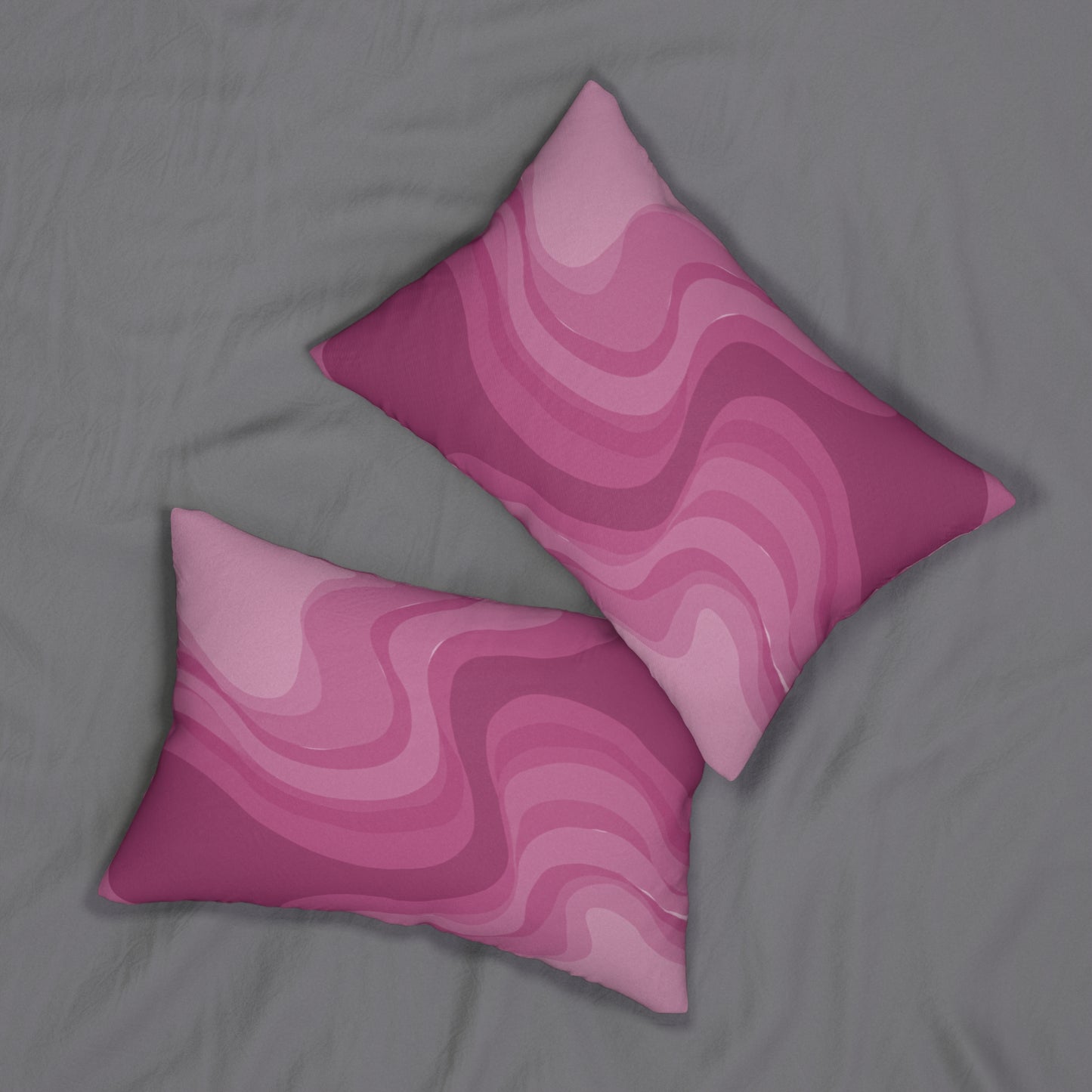 Pinky Mauve Wavey Spun Polyester Lumbar Pillow, 20" x 14"