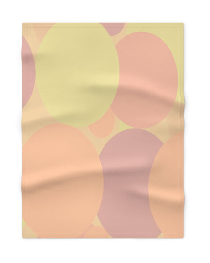 Pastel Hot Peach Patches Soft Fleece Baby Blanket, 30" x 40"