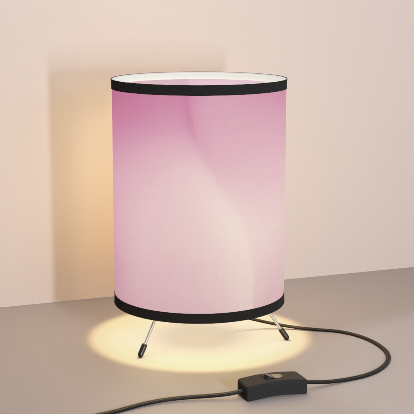 Pink Blush Fade Tripod Lamp with High-Res Printed Shade, US\CA plug