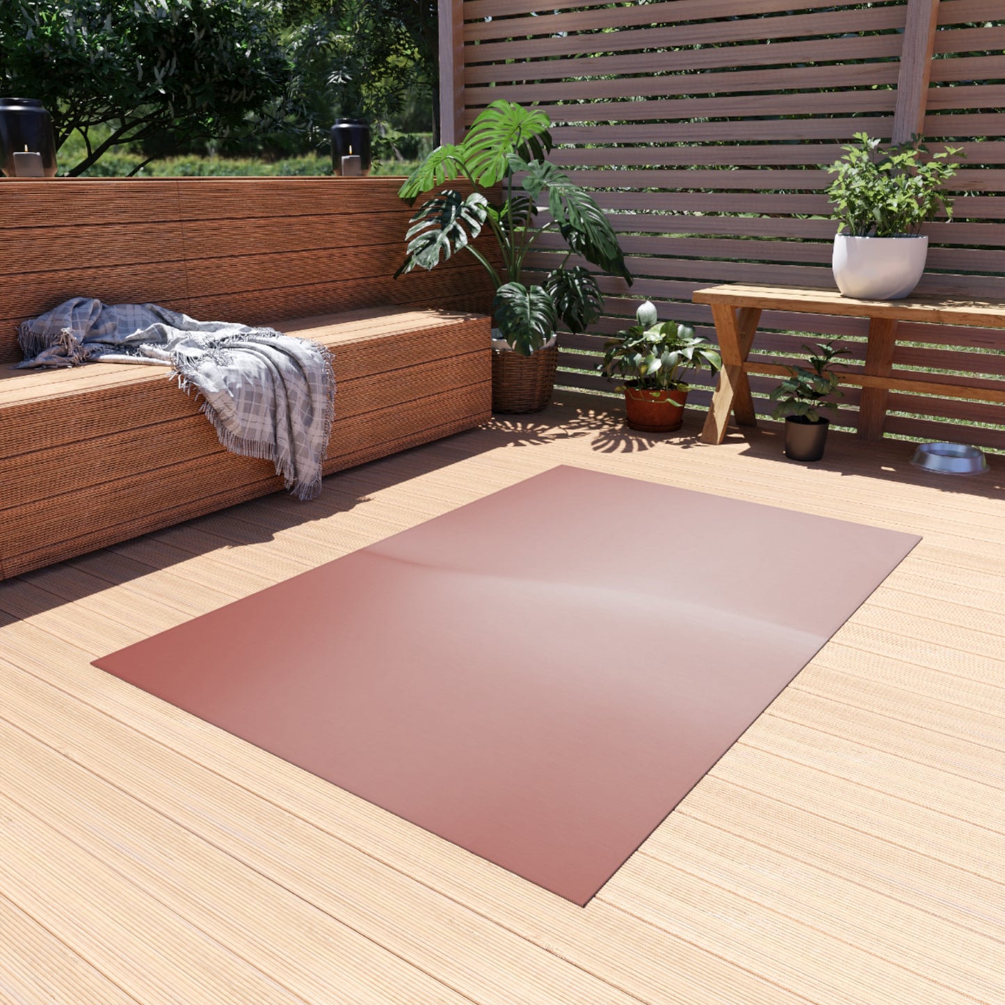 Rose Red Fade Outdoor Rug, 36" x 60"