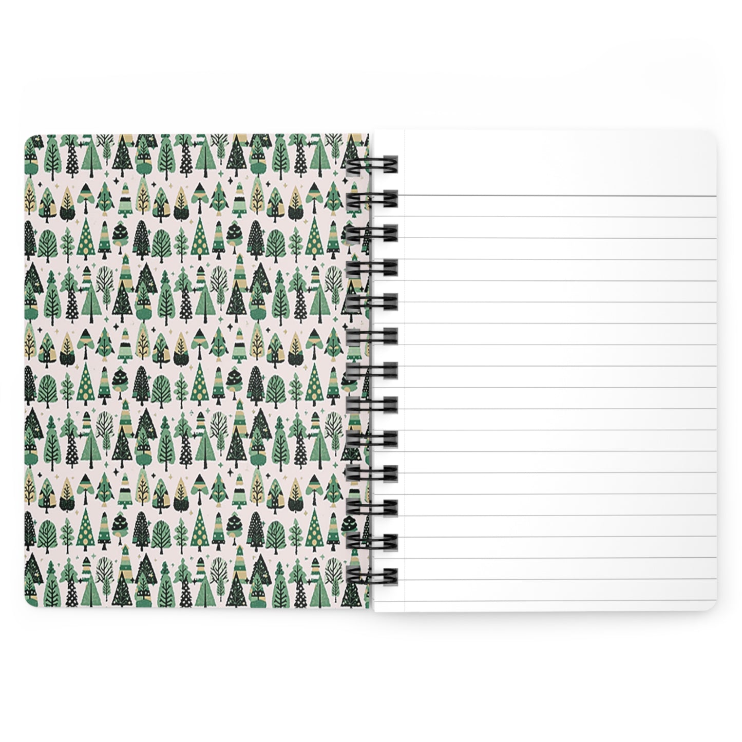 Mini Vintage Green Trees Spiral Bound Journal, 5" x 7" 150 pages