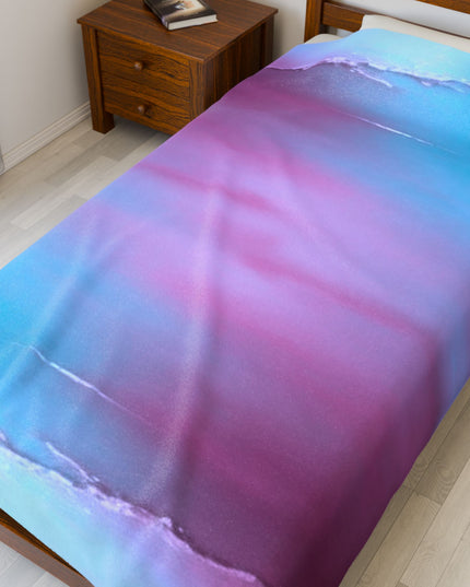 Wine Sea Blue Fog Velveteen Plush Blanket, 60" x 80"
