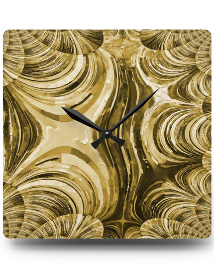 Uzi Spiral Light Brown Acrylic Wall Clock, Round or Square, 10.75" x 10.75"