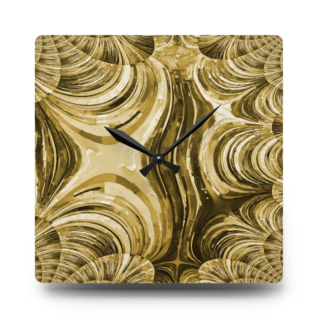 Uzi Spiral Light Brown Acrylic Wall Clock, Round or Square, 10.75" x 10.75"