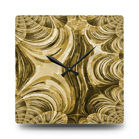 Uzi Spiral Light Brown Acrylic Wall Clock, Round or Square, 10.75" x 10.75"