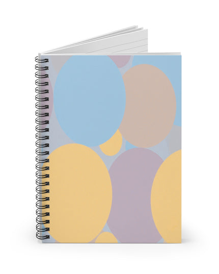 Pastel Baby Blue and Peach Patches Spiral Notebook - Ruled Line, 6" x 8", 118 pages