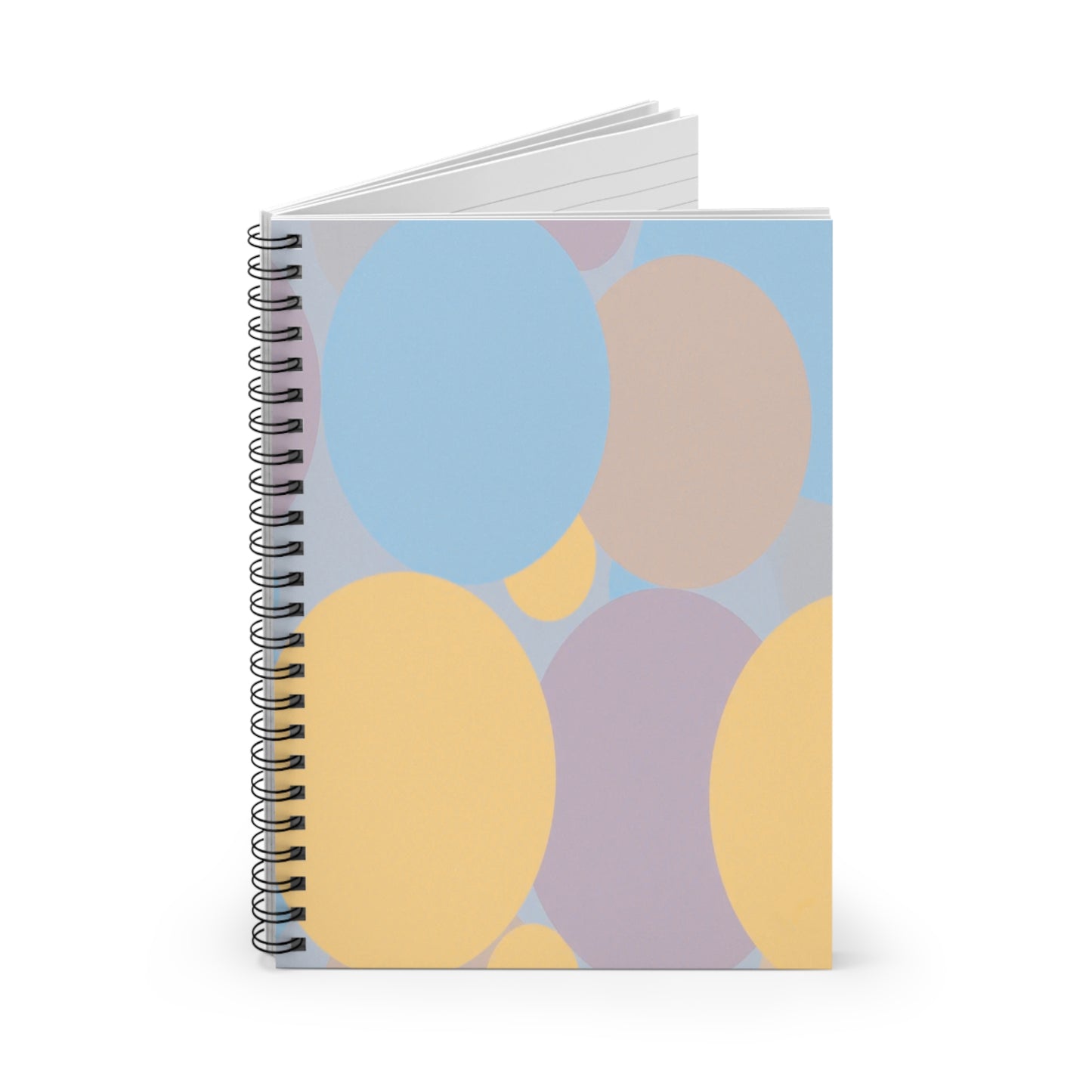 Pastel Baby Blue and Peach Patches Spiral Notebook - Ruled Line, 6" x 8", 118 pages