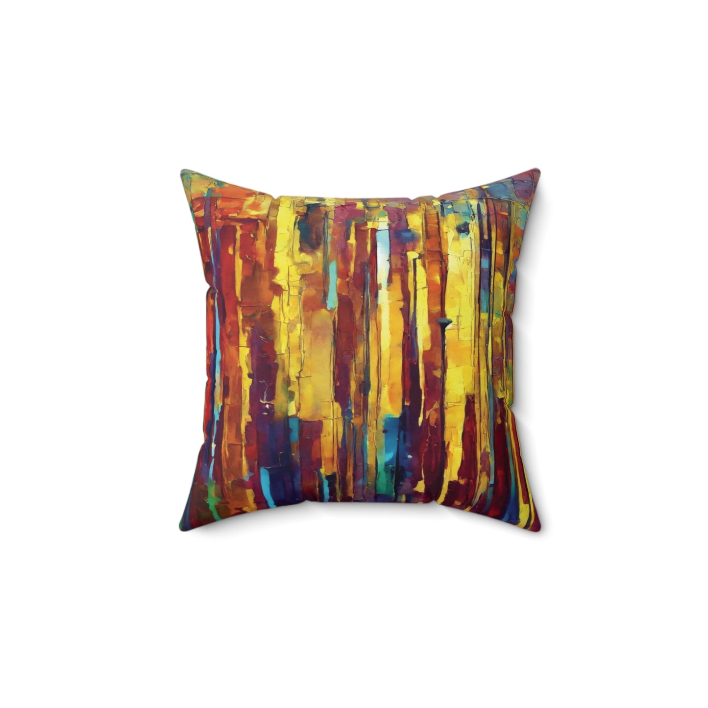 Striped Alpha 14" x 14" Faux Suede Square Pillow