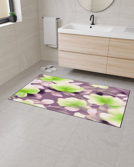 Lime Lavender Floral Bunch Heavy Duty Floor Mat, 36" x 60"
