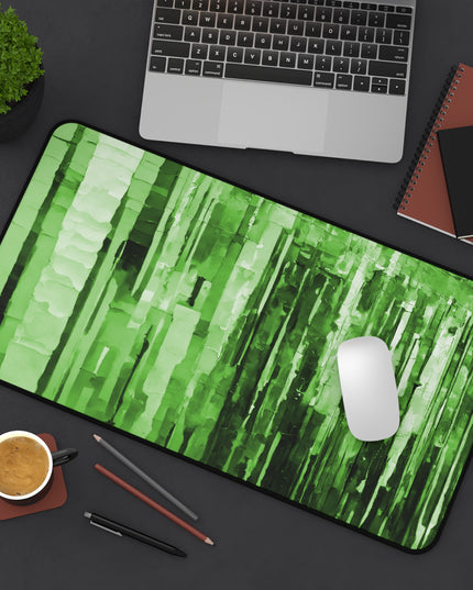 Striped Mint Pastel 12" x 22" Desk Mat