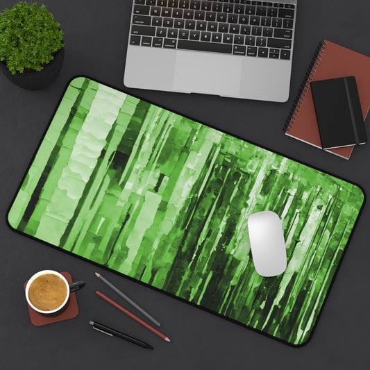 Striped Mint Pastel 12" x 22" Desk Mat