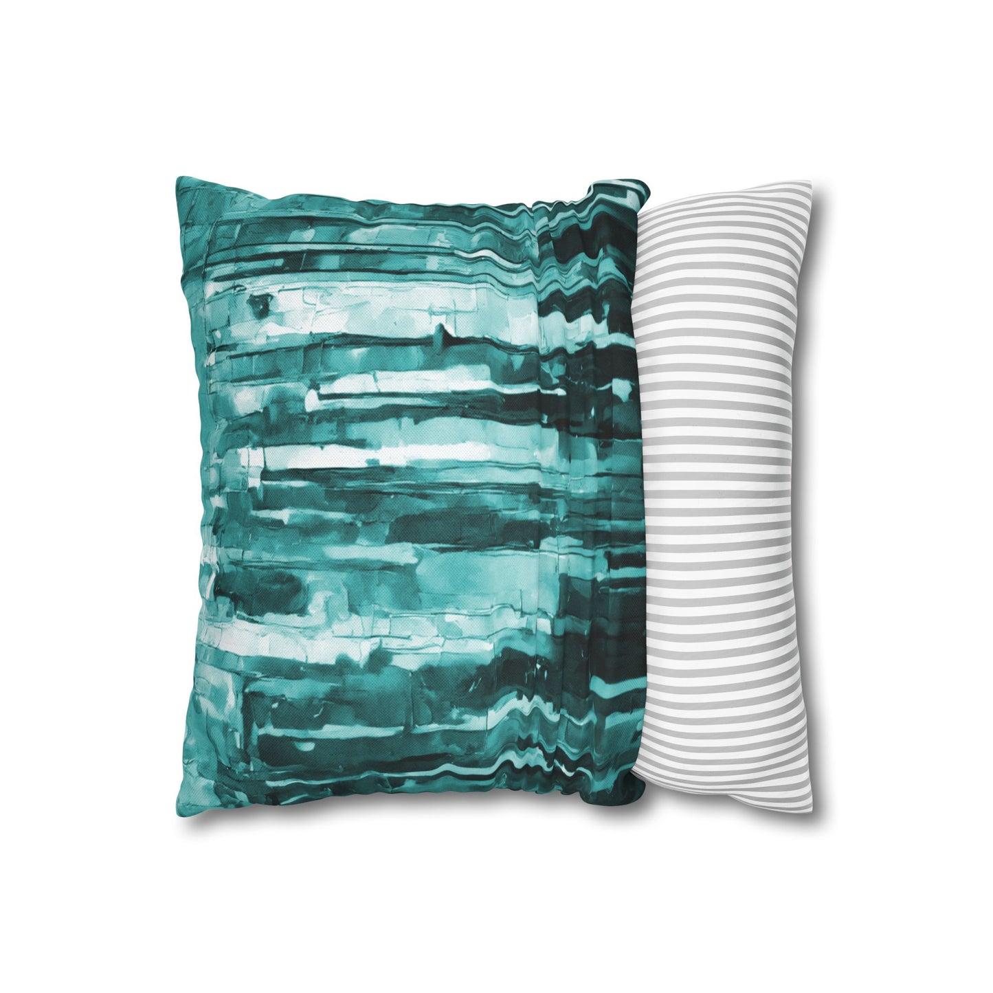 Striped Tif Spun Polyester Square Pillowcase, 14" x 14"