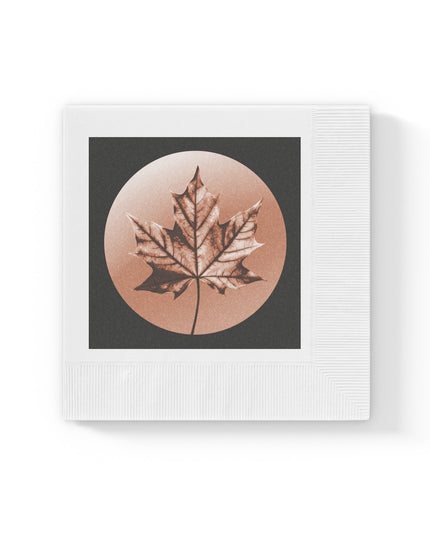 Soft Maple Leaf White Coined Napkins, 6.5" x 6.5"