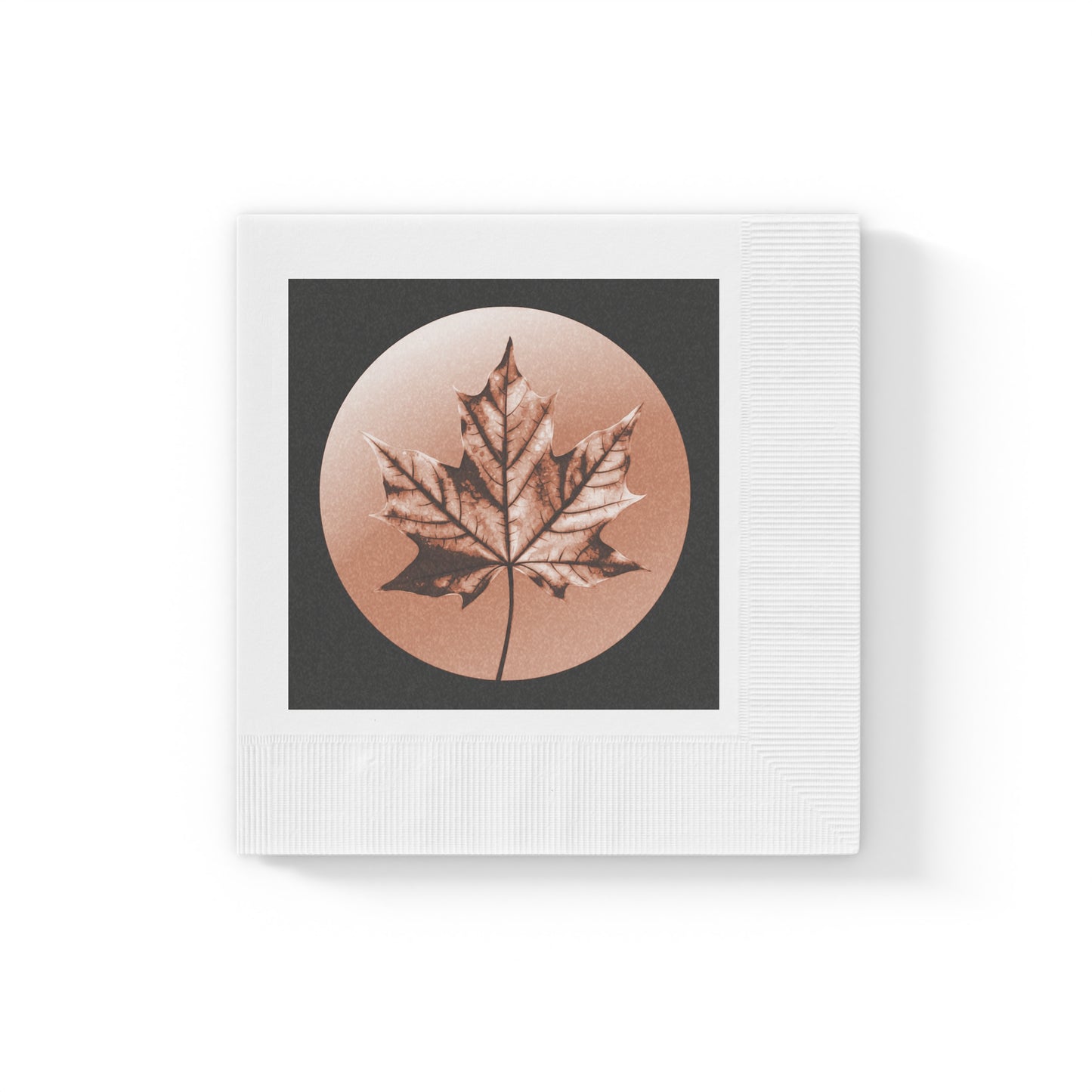Soft Maple Leaf White Coined Napkins, 6.5" x 6.5"