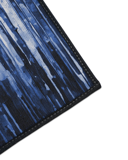 Striped Deep Blue 18" x 27" Heavy Duty Floor Mat