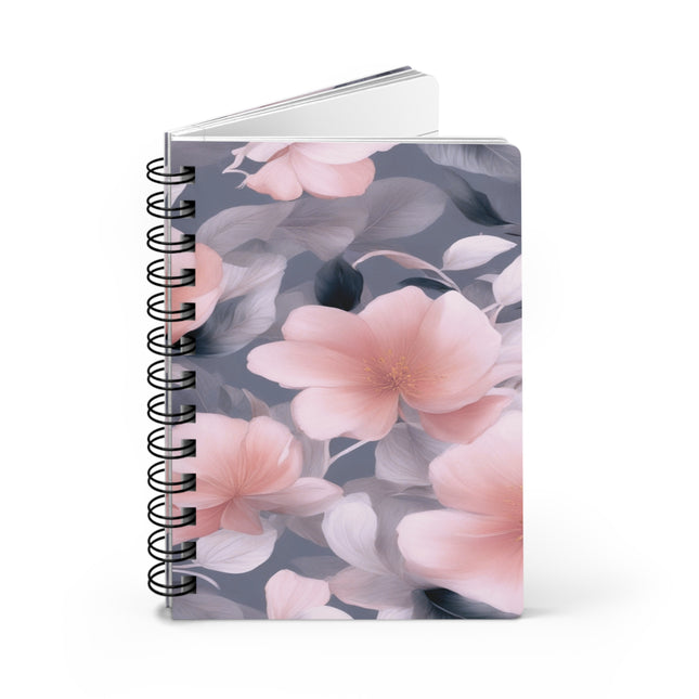 Peach and Blue Gray Floral Bunch Bound Journal, 5" x 7" 150 pages