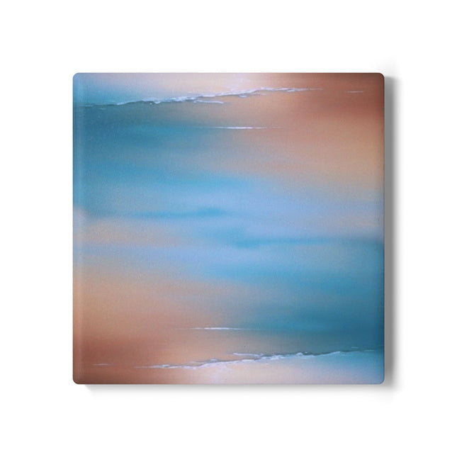 Blue Sea Peach Fog 4" x 4" Square Ceramic Coaster