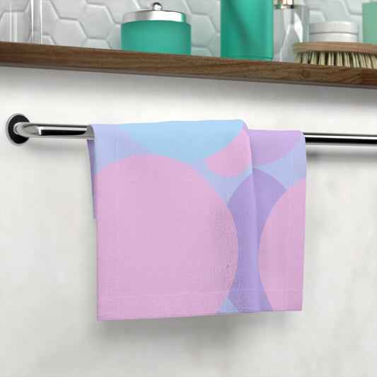 Pastel Purple and Mauve Patches Face Towel, 13" x 13"