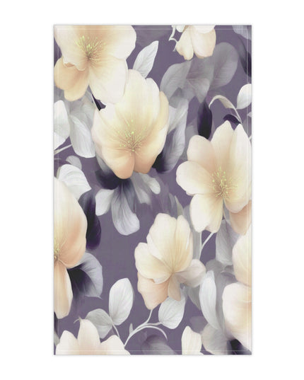 White Blush Floral Bunch Tea Towels (cotton, poly), 18" x "30