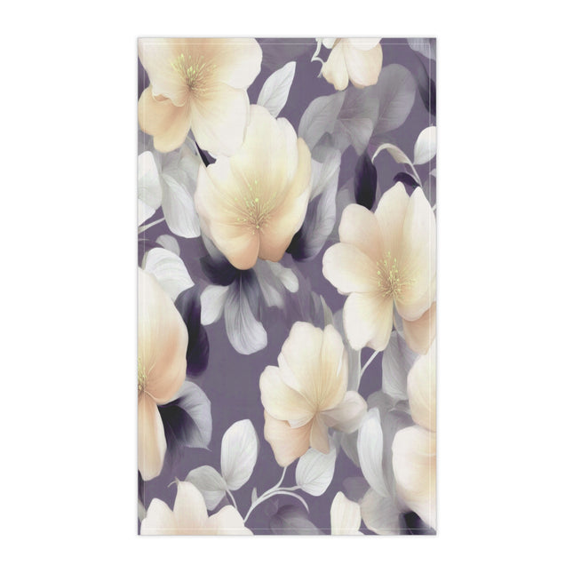 White Blush Floral Bunch Tea Towels (cotton, poly), 18" x "30