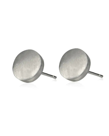 Sterling Silver Button Earrings
