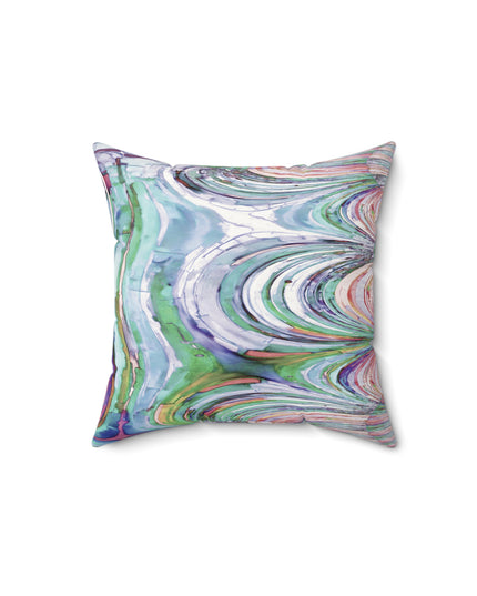 Uzi Spiral Pastels 14" x 14" Faux Suede Square Pillow