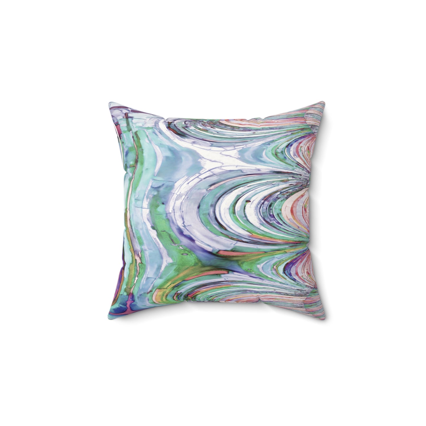Uzi Spiral Pastels 14" x 14" Faux Suede Square Pillow