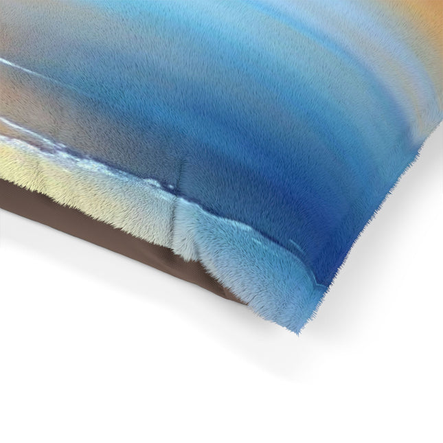 Blue Sea Red Orange Fog 40" × 30" Pet Bed