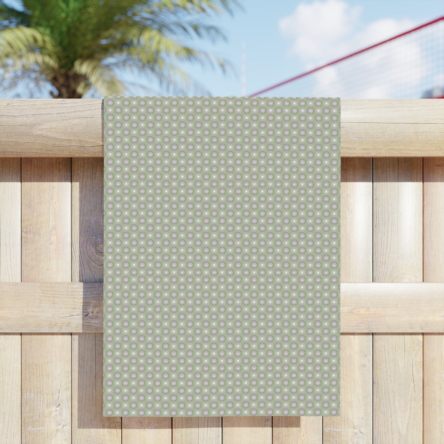 Olive Star-crossed Bodies Beach Towel, 24" x 44"