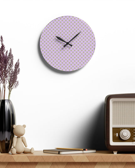 Magenta Star-crossed Bodies Acrylic Wall Clock, Round or Square, 10.75" x 10.75"