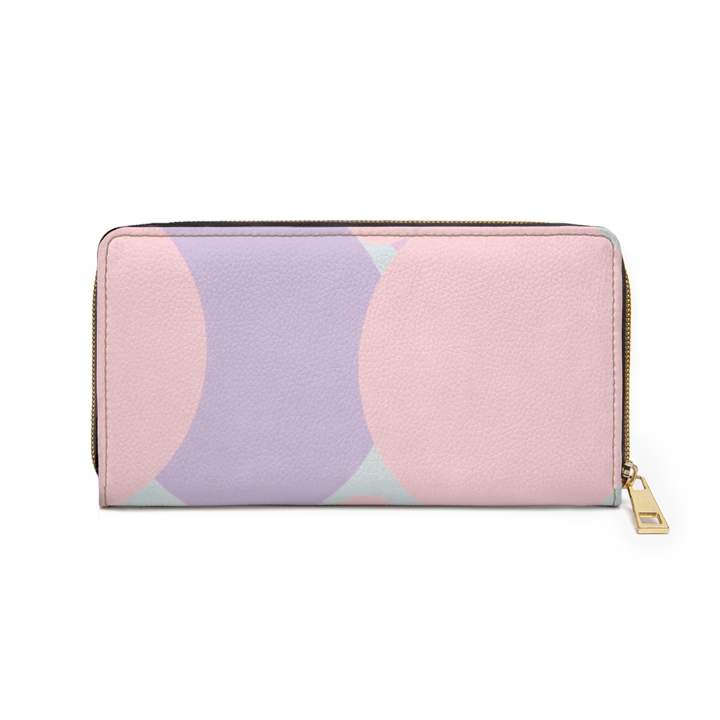 Pastel Peach and Soft Green Patches Elegant Abstract Zipper Wallet - Stylish & Functional Accessory for Everyday Use