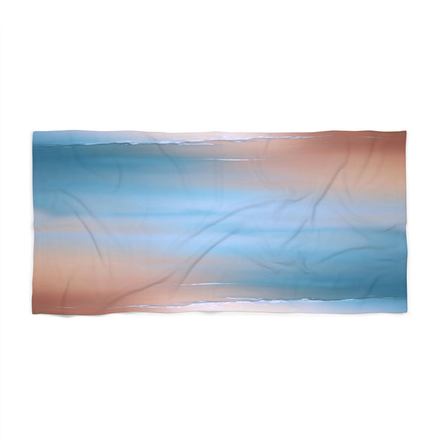 Blue Sea Peach Fog Beach Towel, 30" x 60"