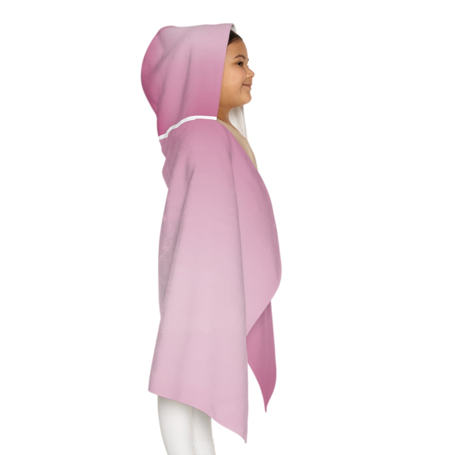 Pink Blush Fade Youth Hooded Towel, 24" x 48"