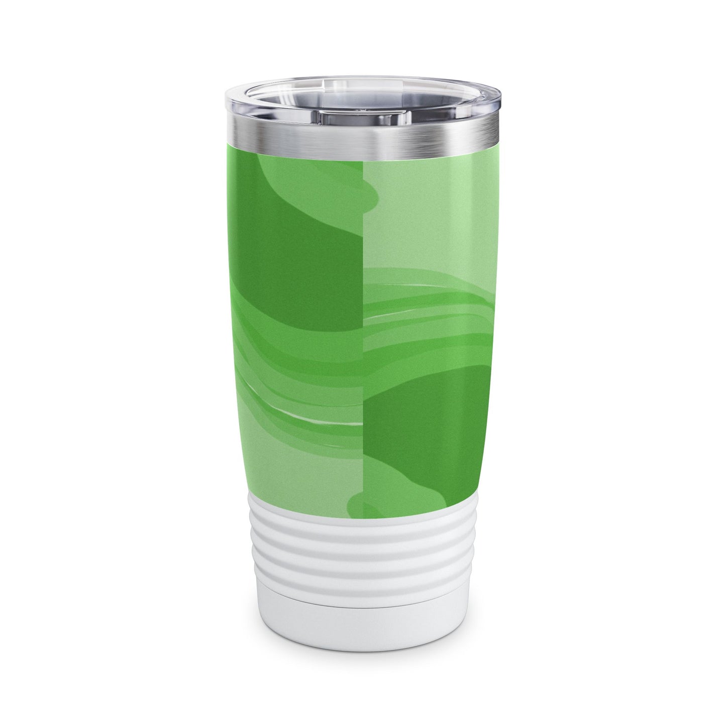 Greenie Meanie Wavey Ringneck Tumbler, 20oz in white, steel and black
