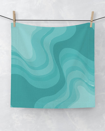 Tif Green Wavey 13" x 13" Face Towel