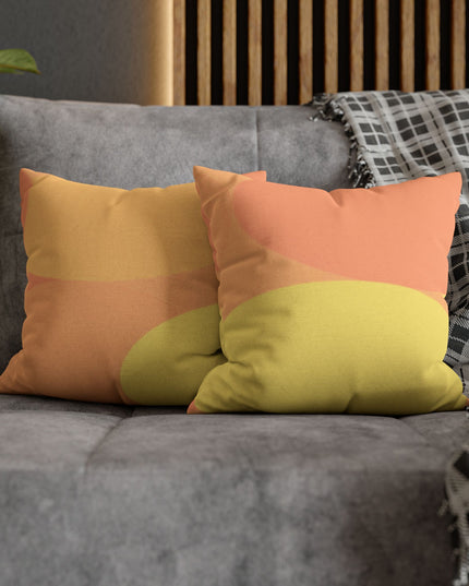 Pastel Bright Oranges Patches Spun Polyester Square Pillowcase, 14" x 14"