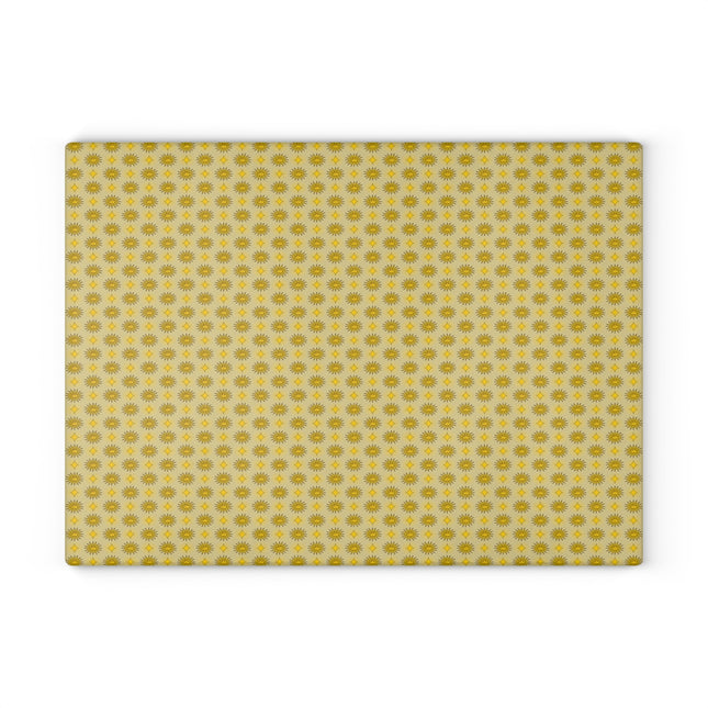 Lemongrass Star-crossed Bodies Glass Cutting Board, 11" x 15"