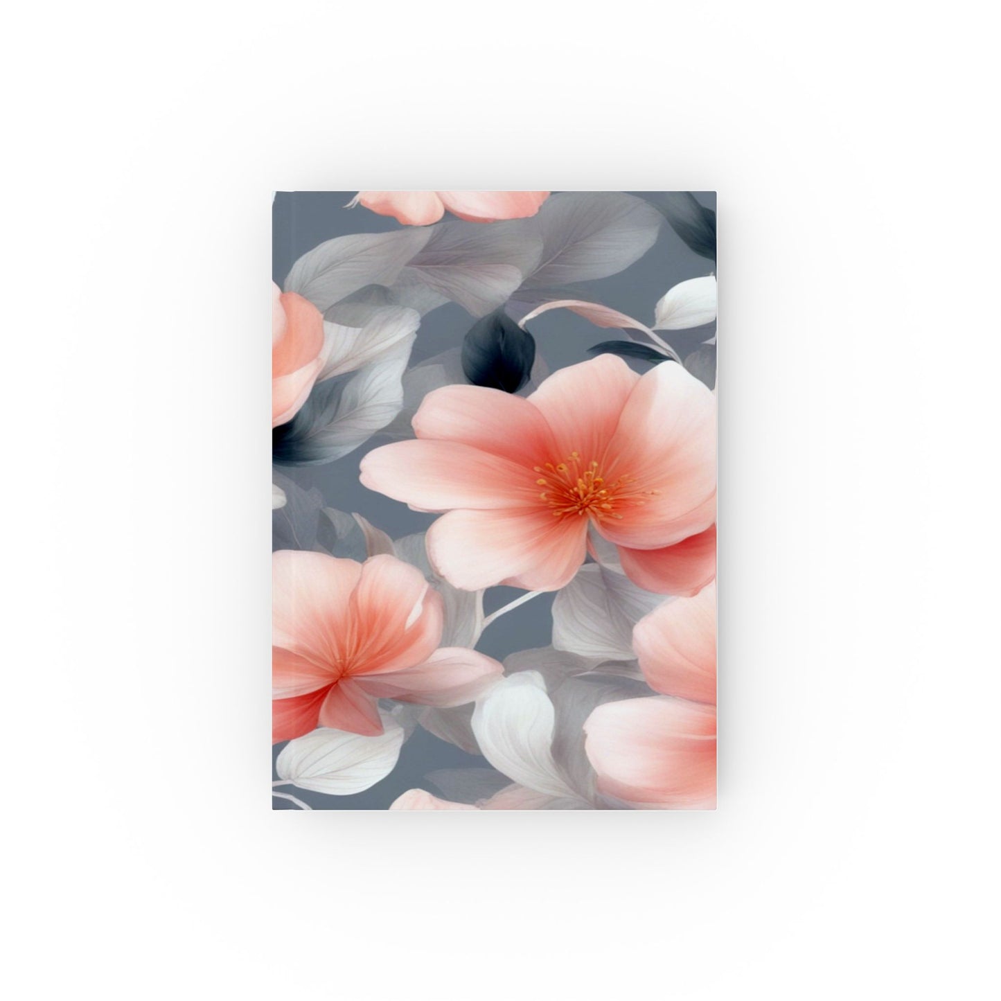 Red Blossom Floral Bunch Hard Backed Journal with 128 blank pages, 5.2" x 7.4"